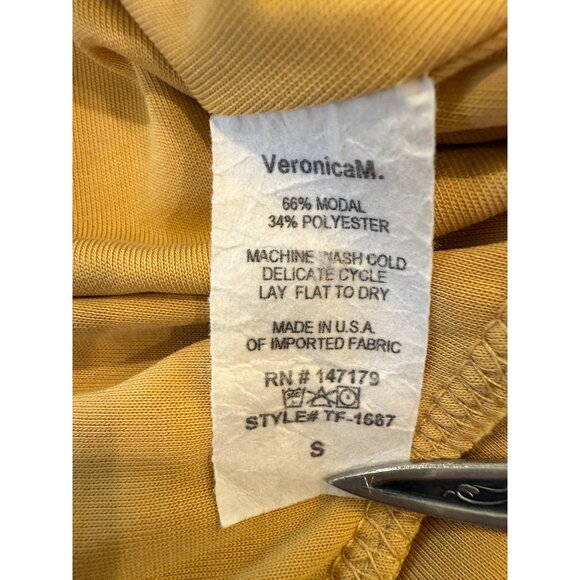Veronica M Womens Yellow Sleeveless Wrap V-Neck Top S - Picture 5 of 9
